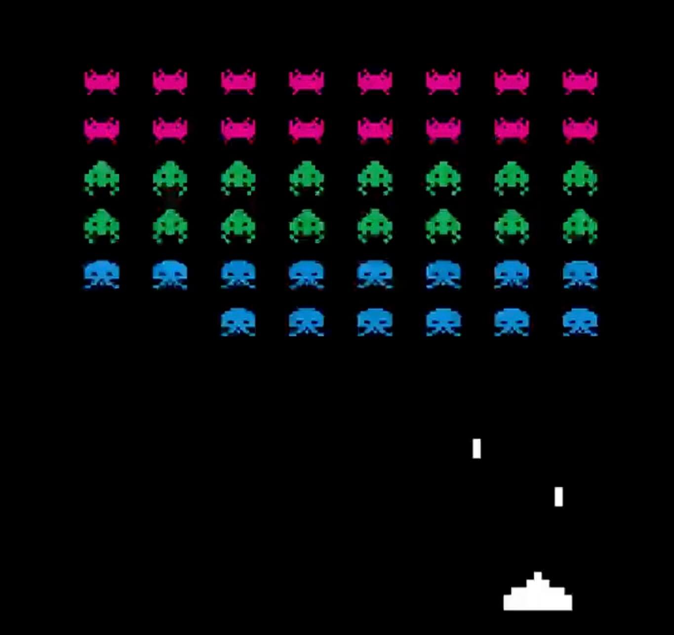 screenshot of space invaders gameplay